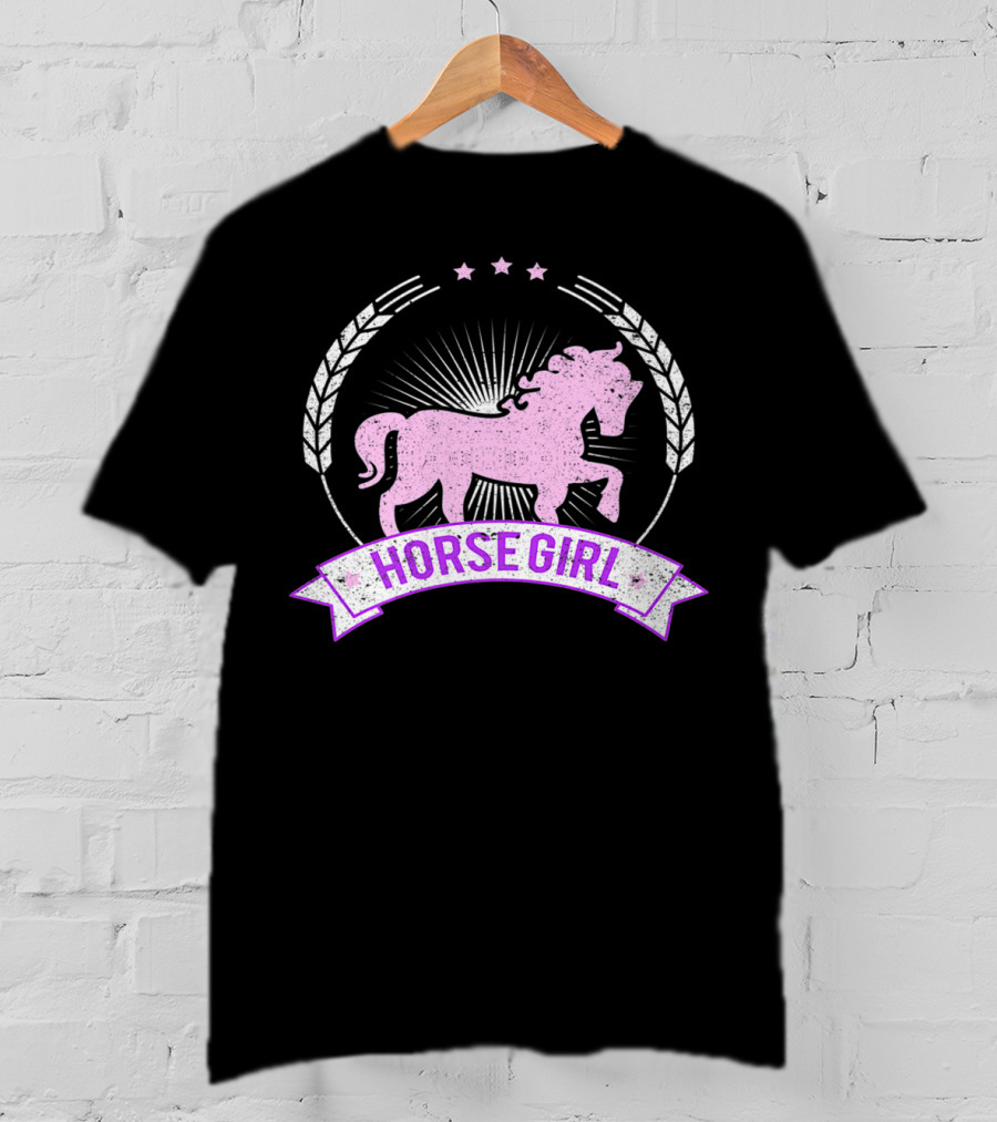 Horse Girl Equitation Riding Horse Lovers Emblem T-Shirt