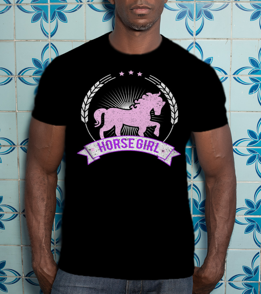 Horse Girl Equitation Riding Horse Lovers Emblem T-Shirt