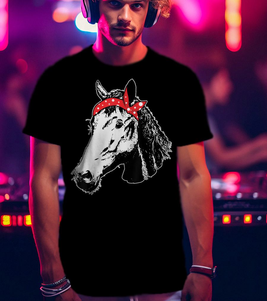 Funny Horse Red Bandana I Love Horse T-Shirt