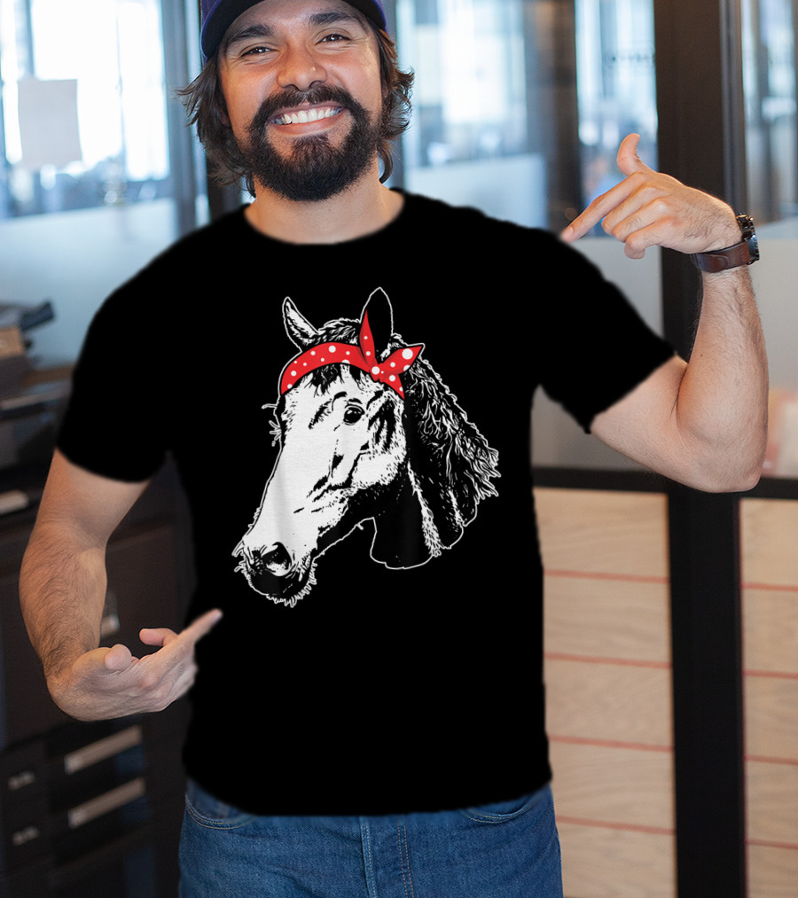 Funny Horse Red Bandana I Love Horse T-Shirt