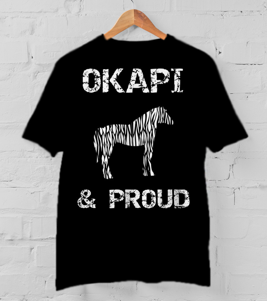 Okapi And Proud Striped Horse Design Giraffe Llama Humor RQ T-Shirt