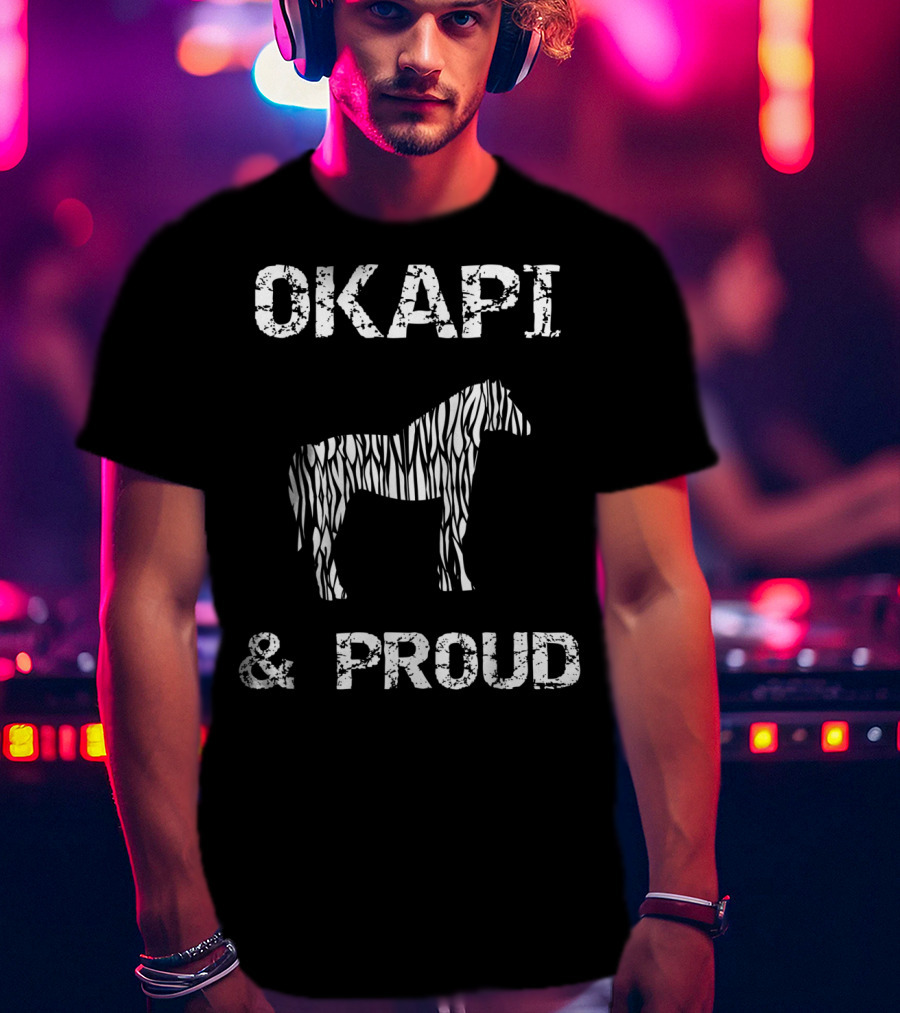 Okapi And Proud Striped Horse Design Giraffe Llama Humor RQ T-Shirt