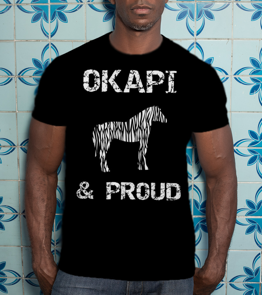 Okapi And Proud Striped Horse Design Giraffe Llama Humor RQ T-Shirt
