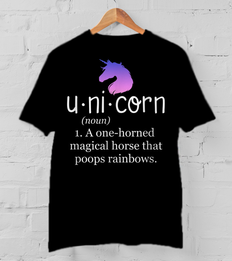 Funny Unicorn Definition Noun Magical Horse Poops Rainbows T-Shirt