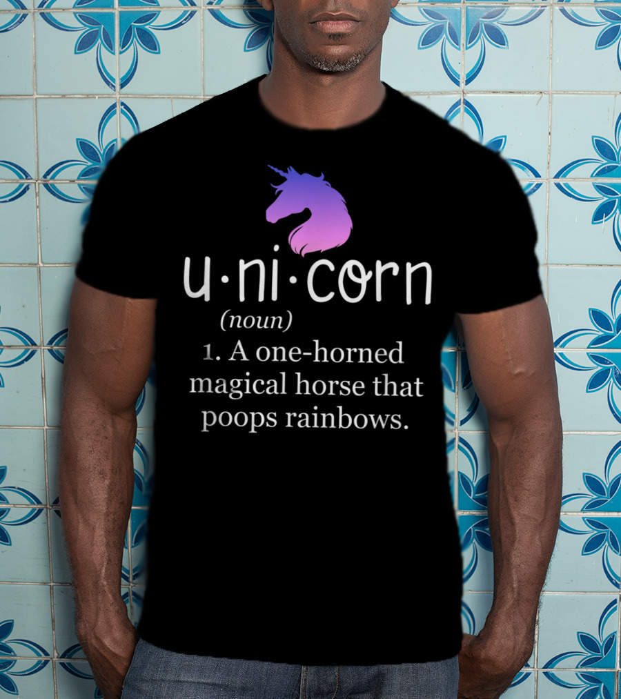Funny Unicorn Definition Noun Magical Horse Poops Rainbows T-Shirt