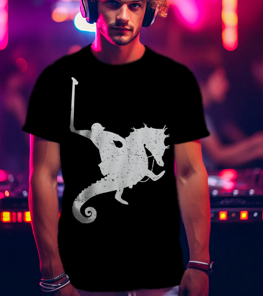 Funny Cute Water Polo Sea Horse Rider T-Shirt