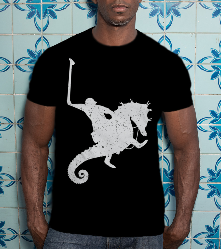 Funny Cute Water Polo Sea Horse Rider T-Shirt