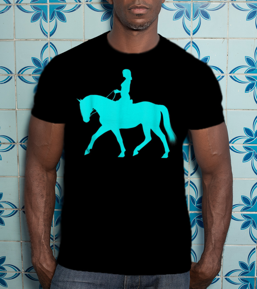 Girl Riding Horse Light Blue T-Shirt