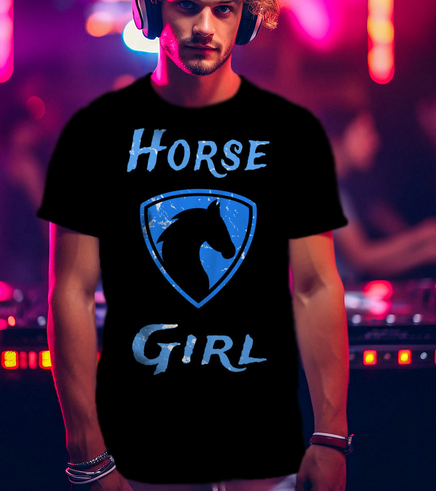 Horse Girl Blue Badge T-Shirt