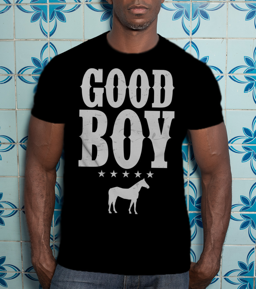Good Boy Horse Lovers Funny Cowboy Gaming Stars T-Shirt