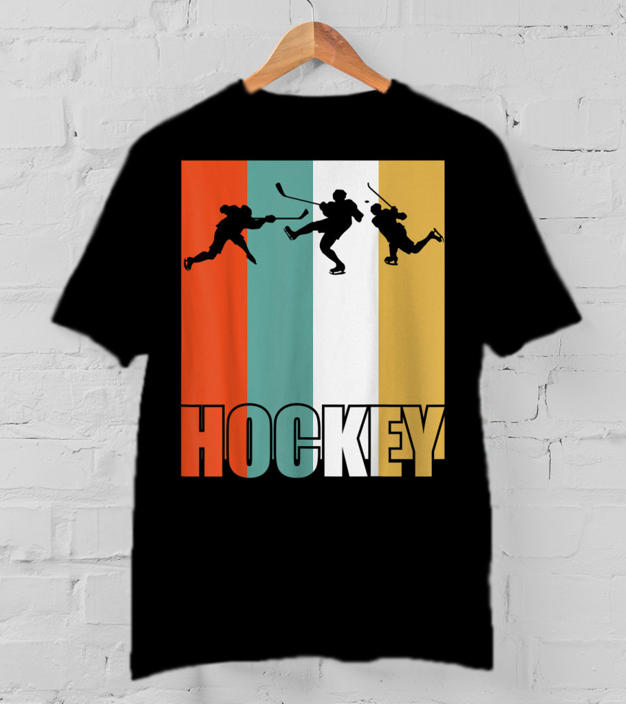 Vintage Ice Hockey Silhouette Classic Fan T-Shirt