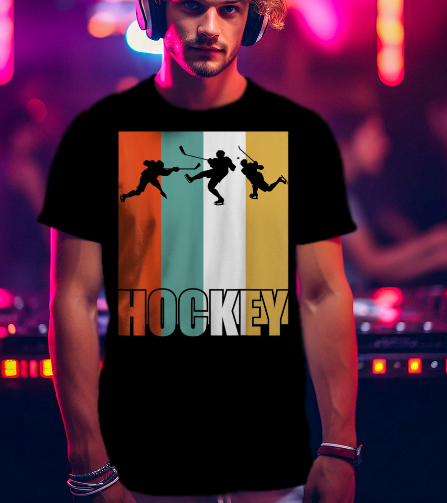 Vintage Ice Hockey Silhouette Classic Fan T-Shirt