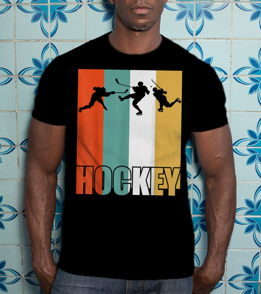 Vintage Ice Hockey Silhouette Classic Fan T-Shirt