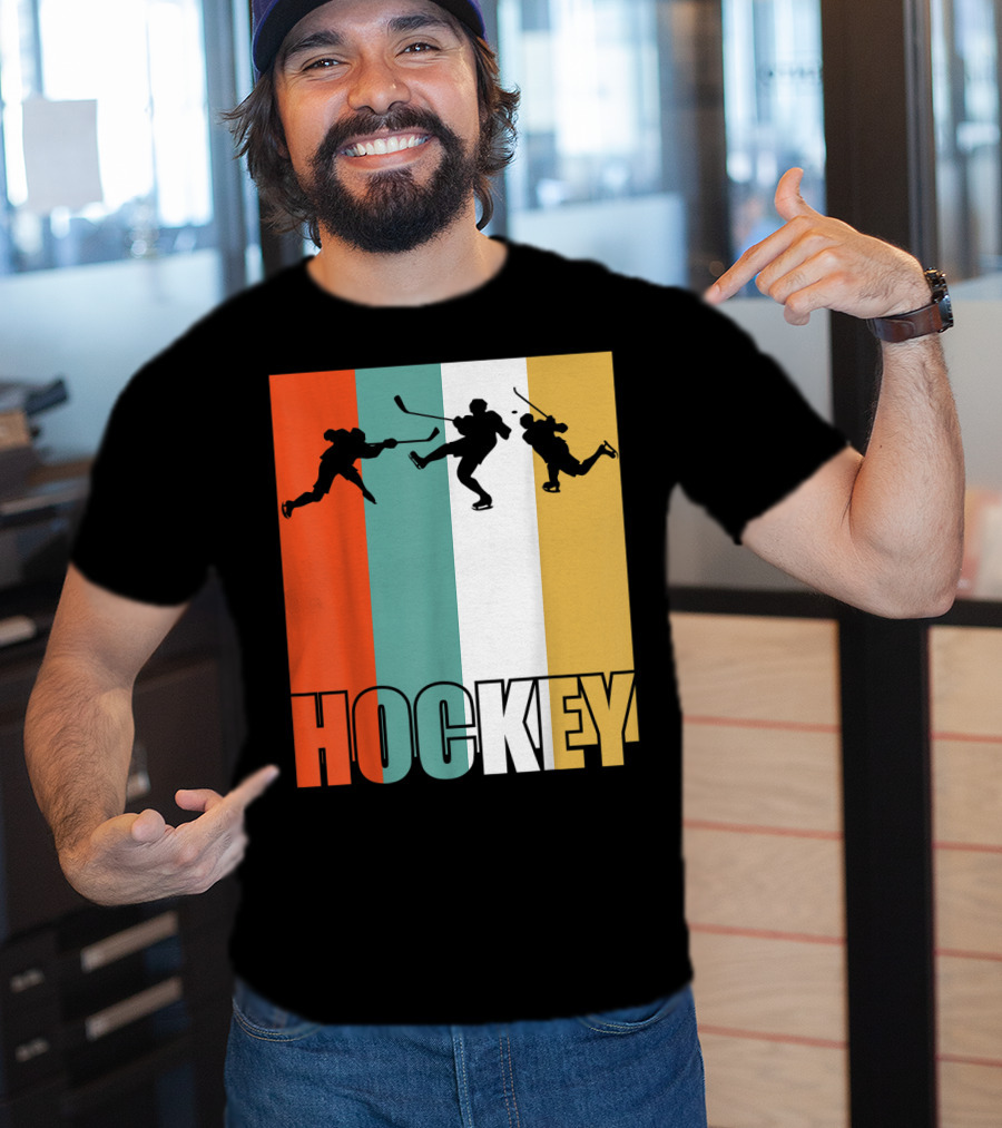 Vintage Ice Hockey Silhouette Classic Fan T-Shirt