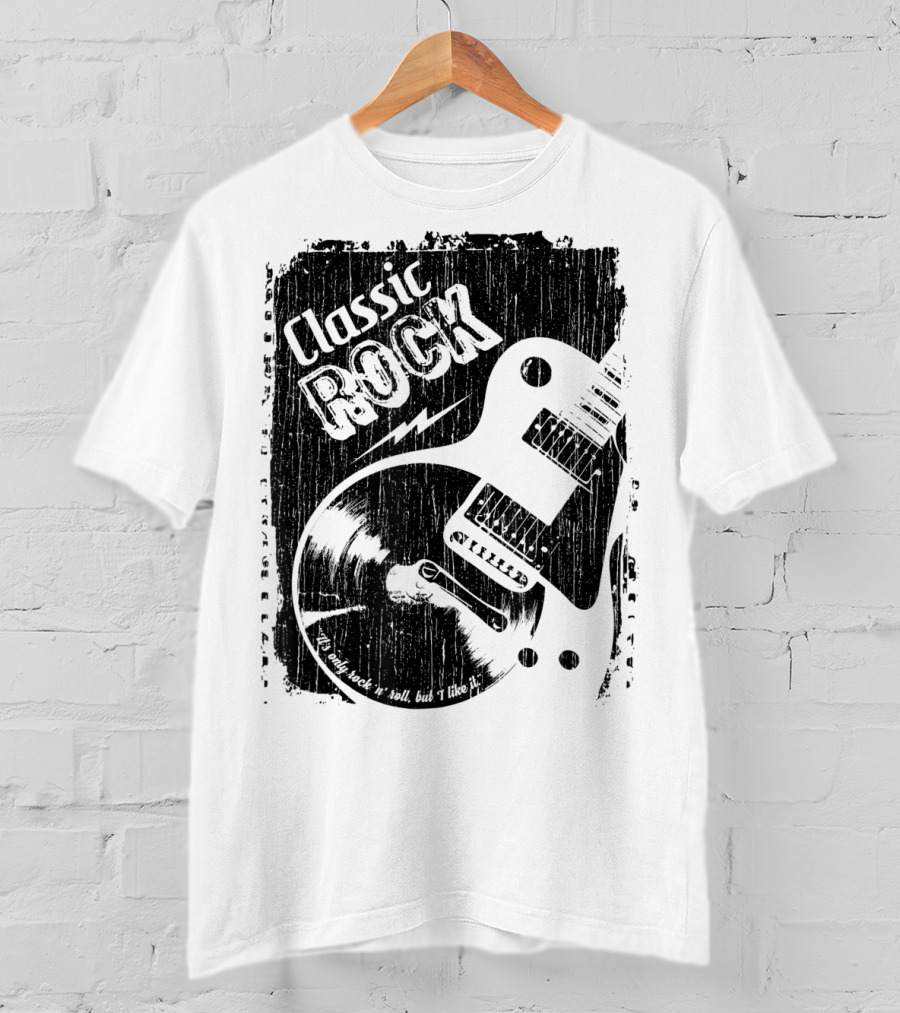 Classic Rock Guitar Vinyl Record Grunge T-Shirt
