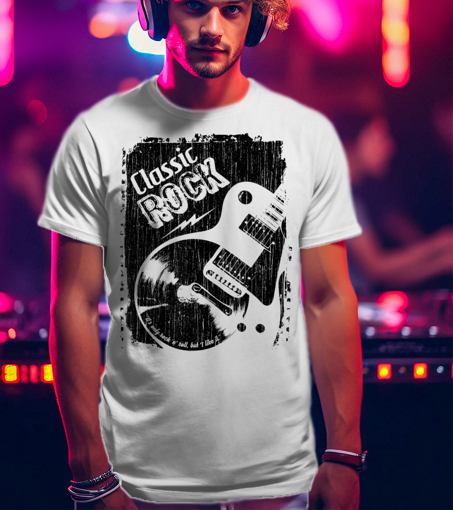 Classic Rock Guitar Vinyl Record Grunge T-Shirt