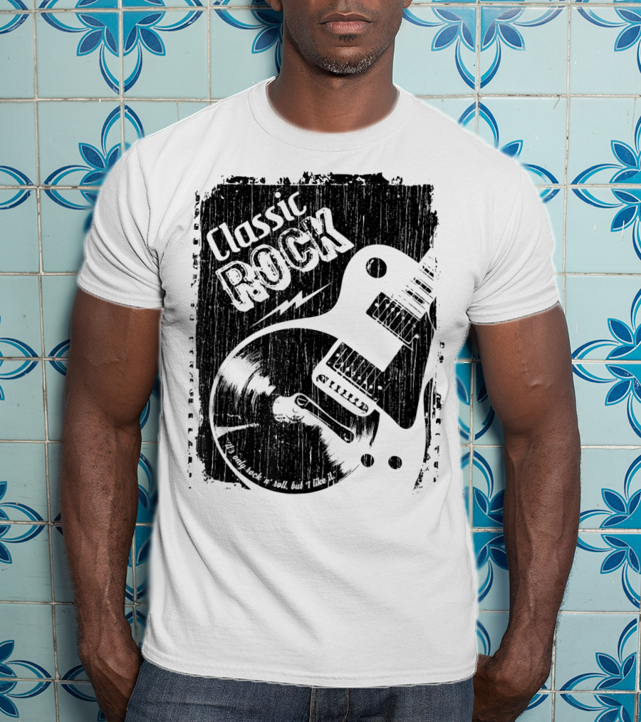 Classic Rock Guitar Vinyl Record Grunge T-Shirt