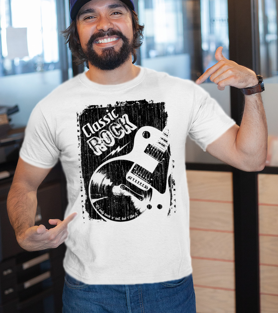 Classic Rock Guitar Vinyl Record Grunge T-Shirt