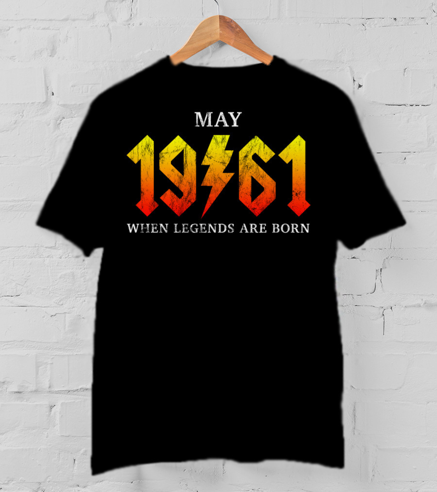 May 1961 When Legends Are Born Classic Rock Lightning Bolt T-Shirt