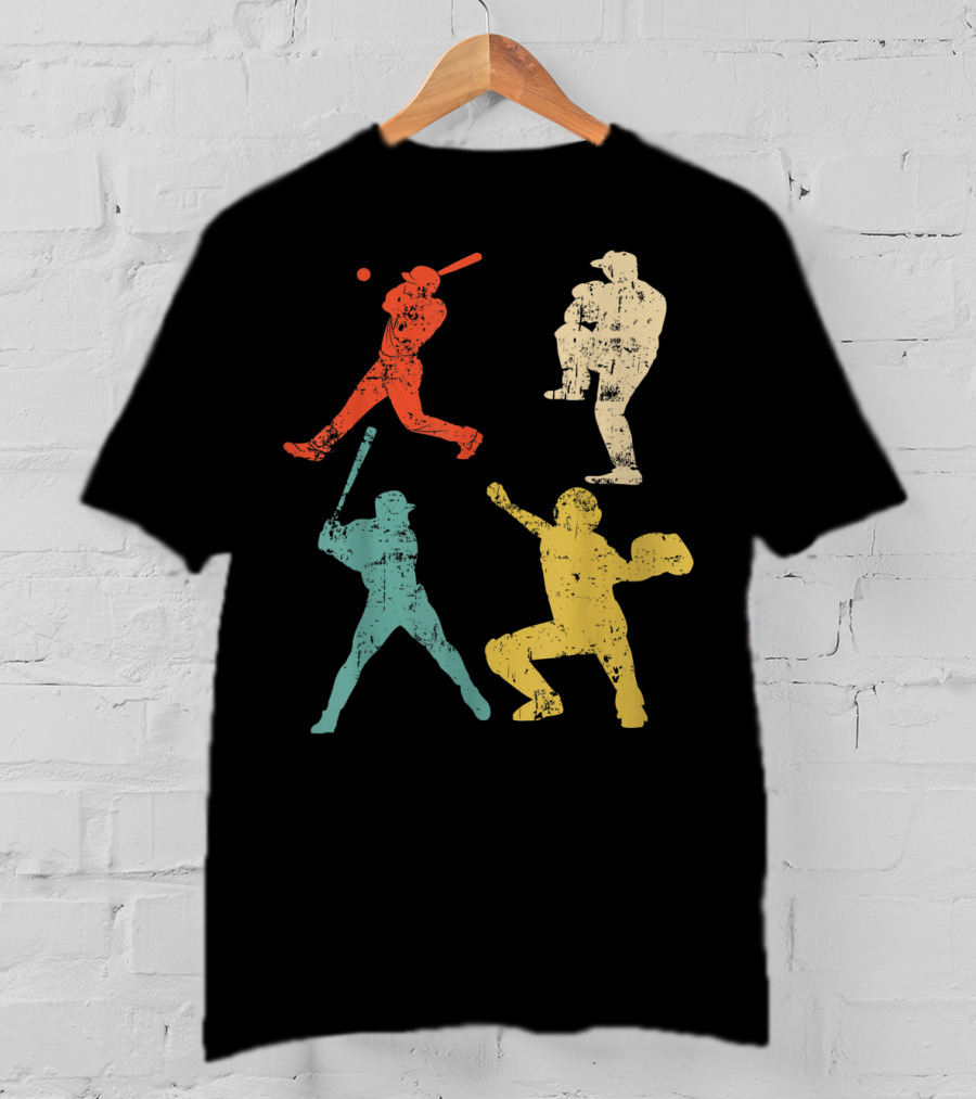 Retro 70s 80s Softball Player T-Shirt