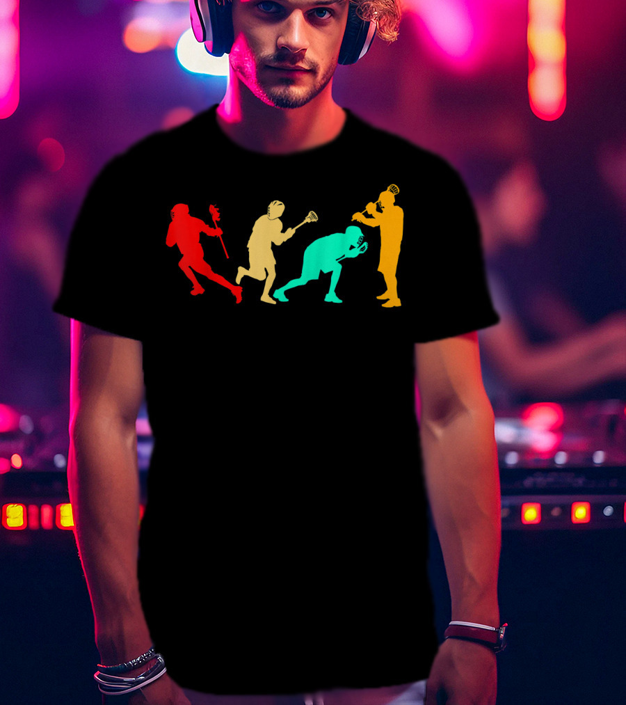 Classic Vintage Style Evolution Of American Football And Lacrosse T-Shirt