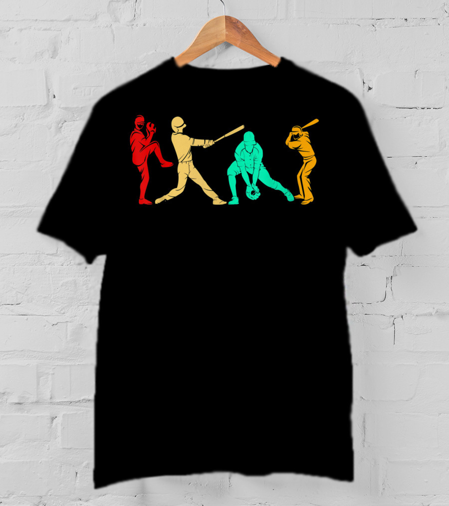 Classic Vintage Style Baseball Player T-Shirt