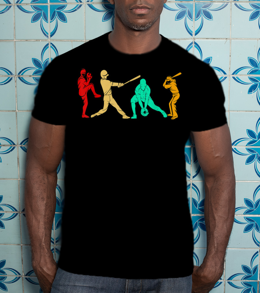 Classic Vintage Style Baseball Player T-Shirt