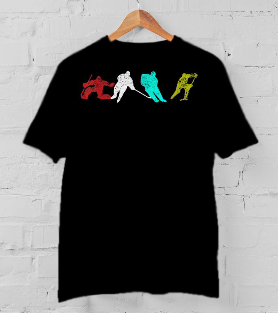 Classic Vintage Style Ice Hockey T-Shirt