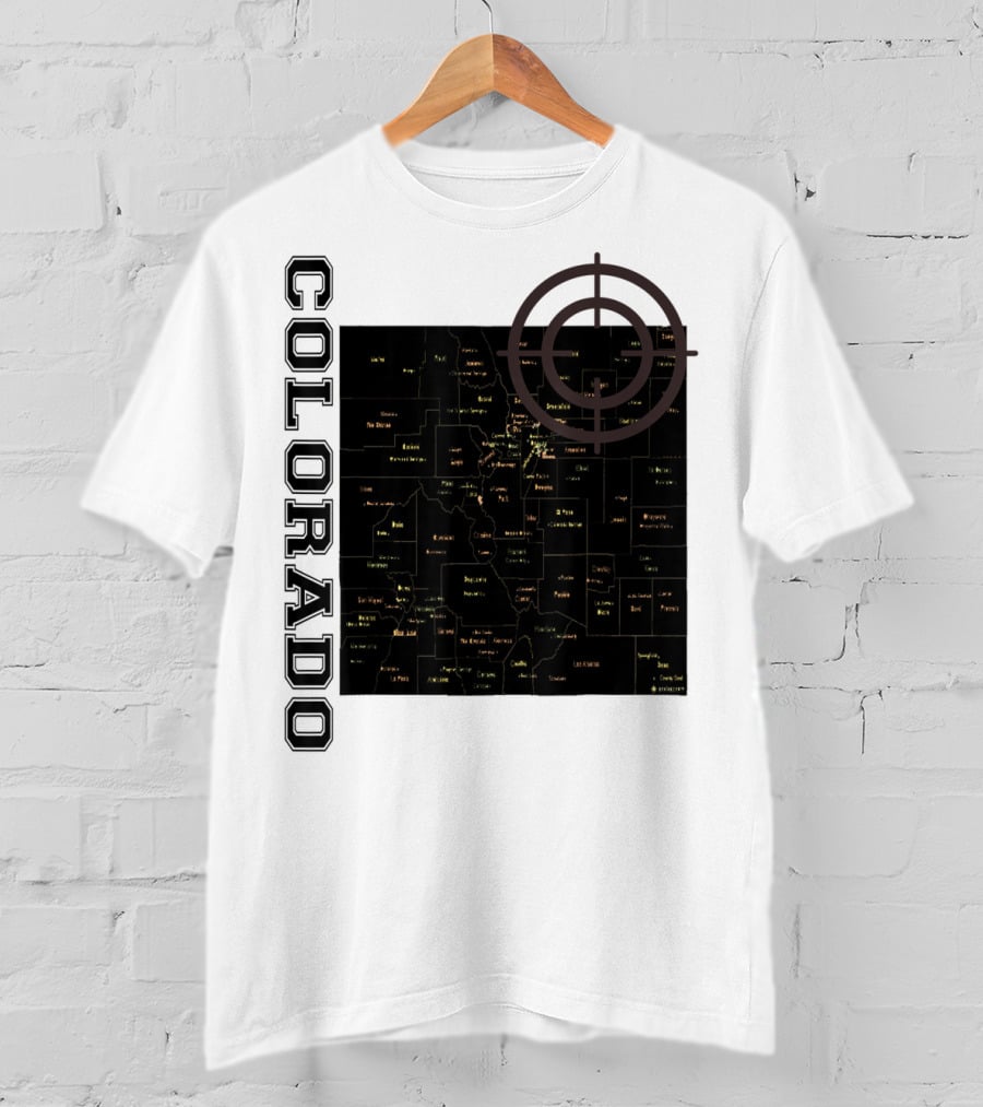 Colorado Maps With Classic Style And Fun Elements T-Shirt