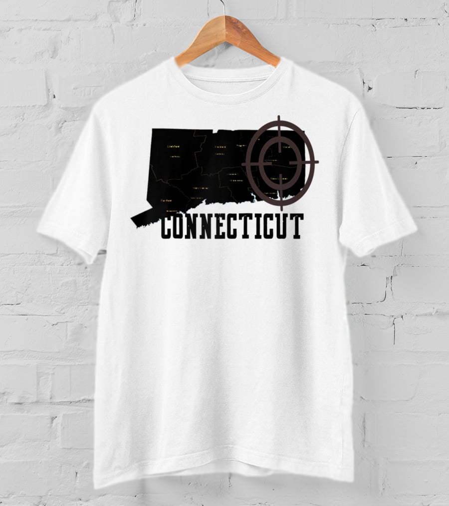 Connecticut Maps Vintage Style With Compass Overlay T-Shirt