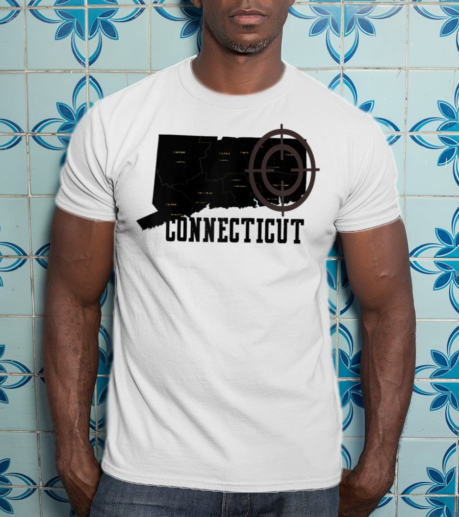Connecticut Maps Vintage Style With Compass Overlay T-Shirt
