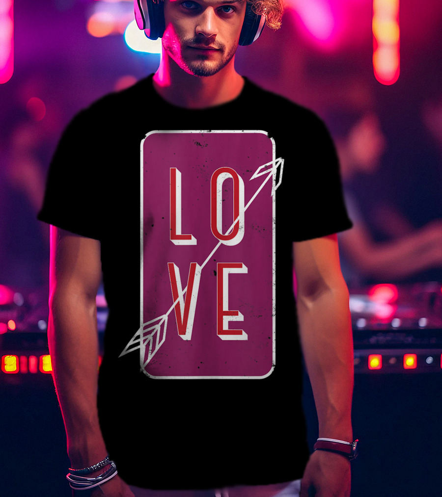 Vintage Arrow Love Classic Romantic Couple T-Shirt