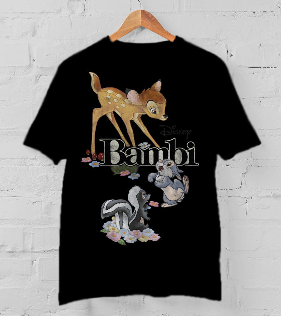 Disney Bambi Classic Group Shot Bambi Flower Thumper T-Shirt