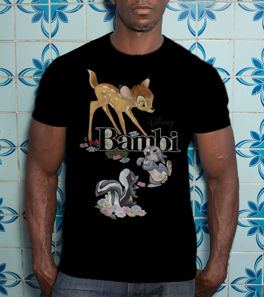 Disney Bambi Classic Group Shot Bambi Flower Thumper T-Shirt
