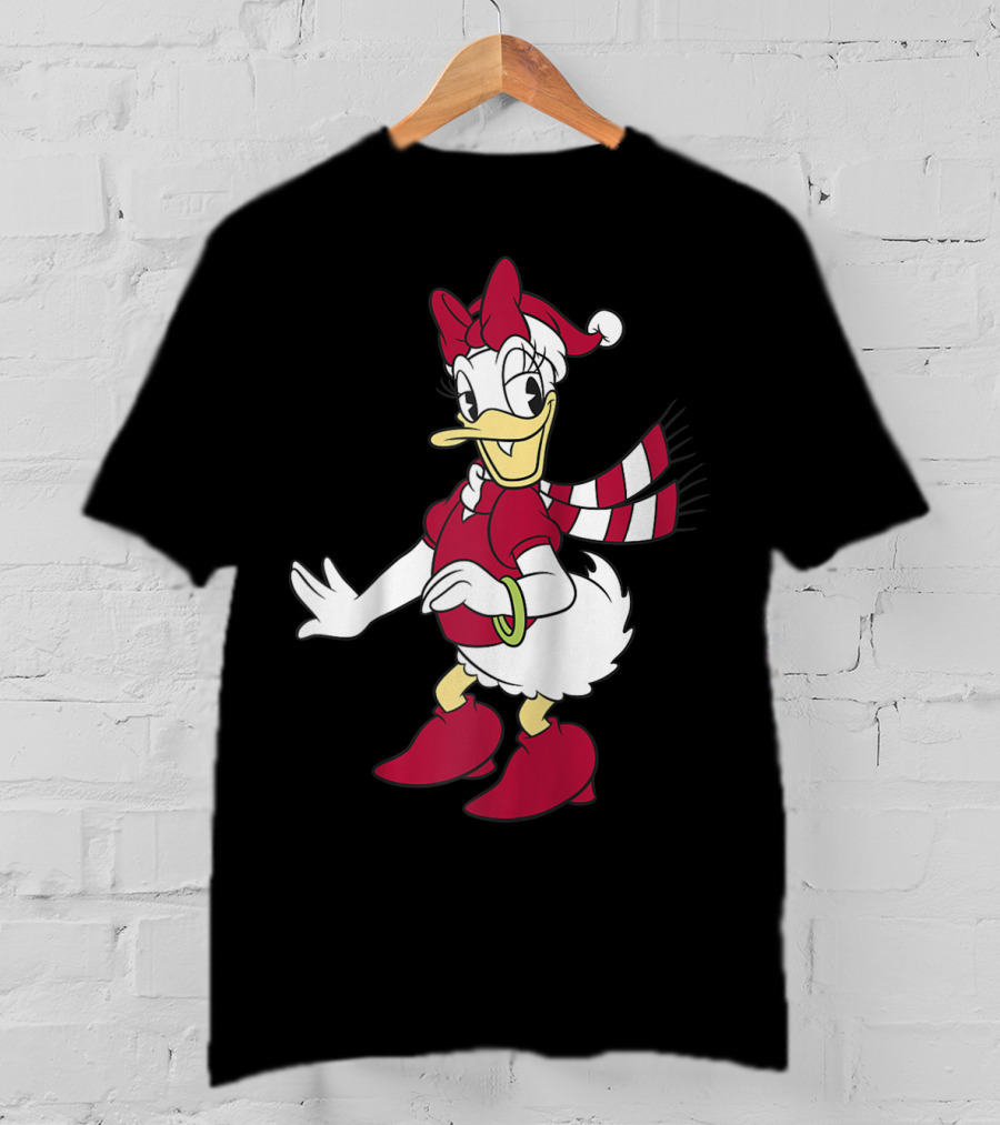Disney Daisy Duck With Festive Holiday Scarf And Hat T-Shirt