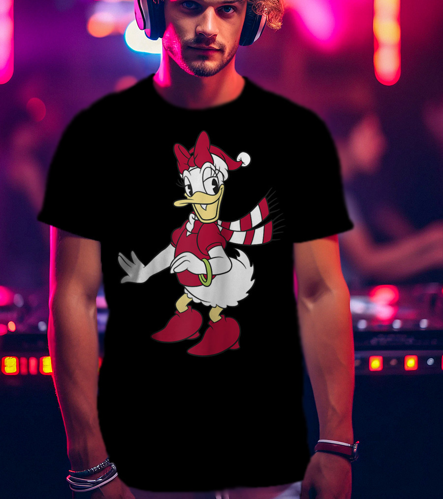 Disney Daisy Duck With Festive Holiday Scarf And Hat T-Shirt