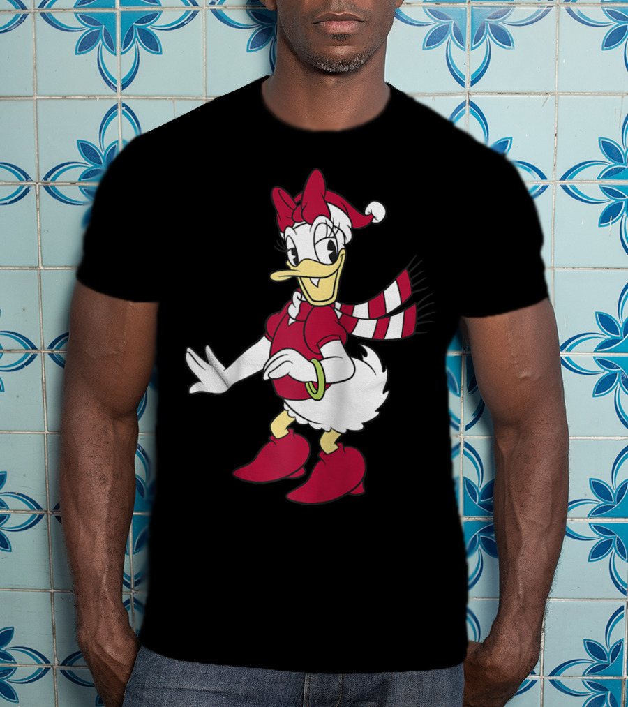 Disney Daisy Duck With Festive Holiday Scarf And Hat T-Shirt