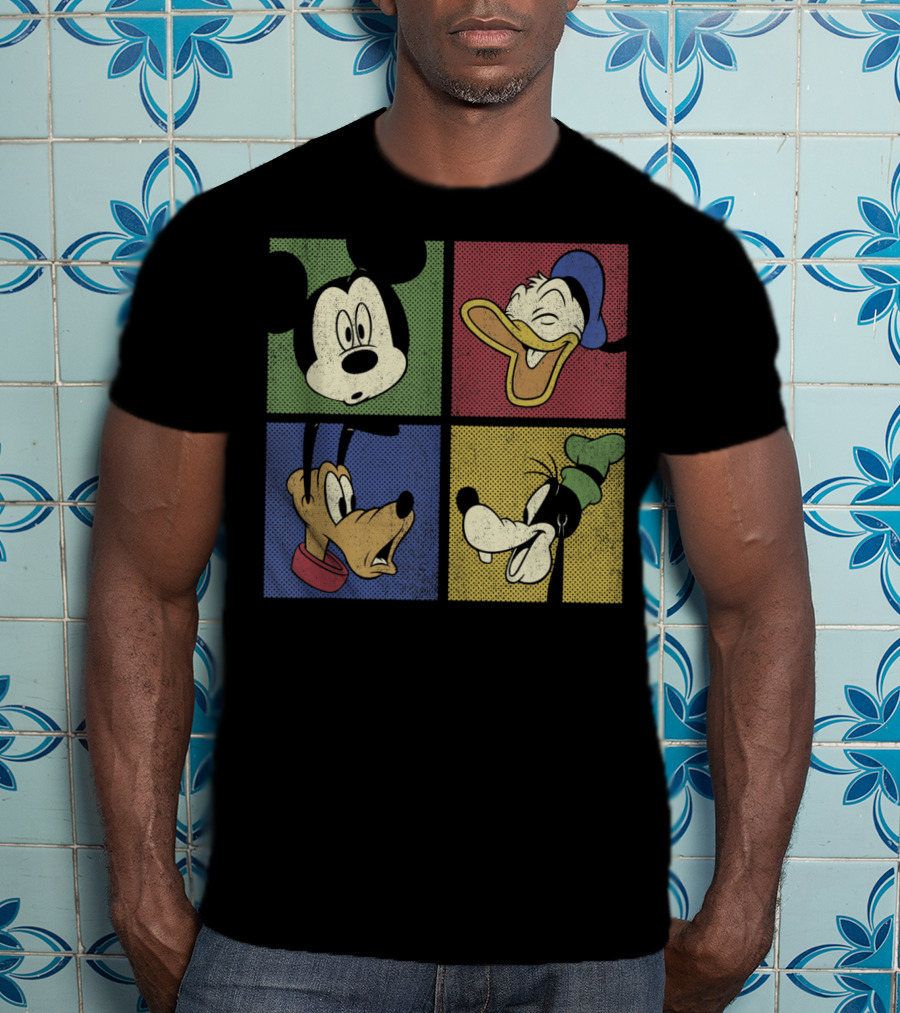 Mickey Mouse And Friends Classic Comic Style Quartet T-Shirt