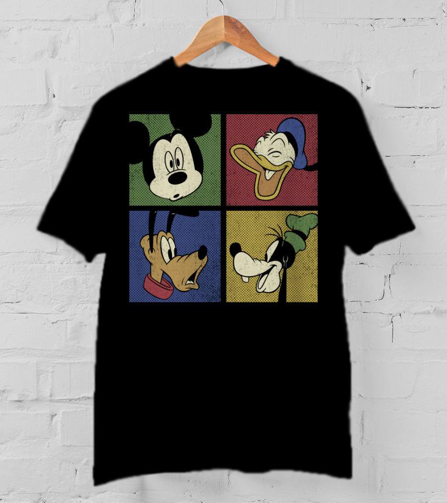 Disney Mickey Donald Pluto Goofy Classic Comic Group T-Shirt