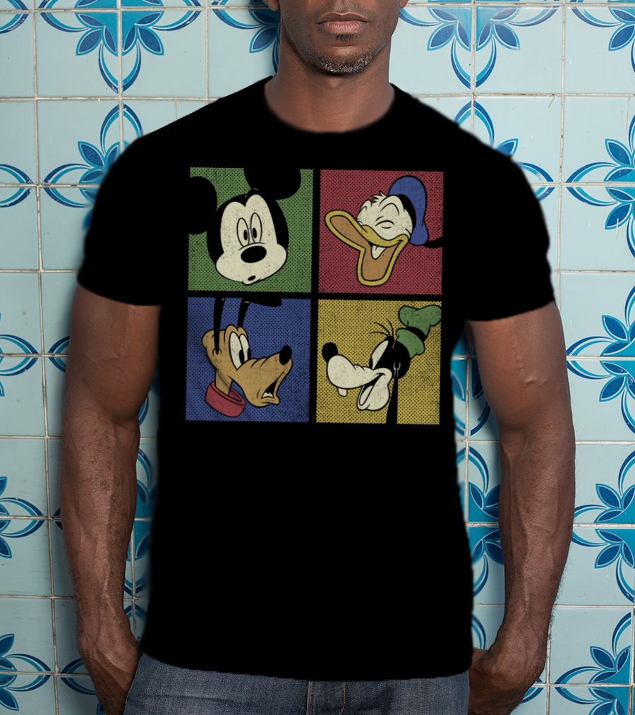 Disney Mickey Donald Pluto Goofy Classic Comic Group T-Shirt