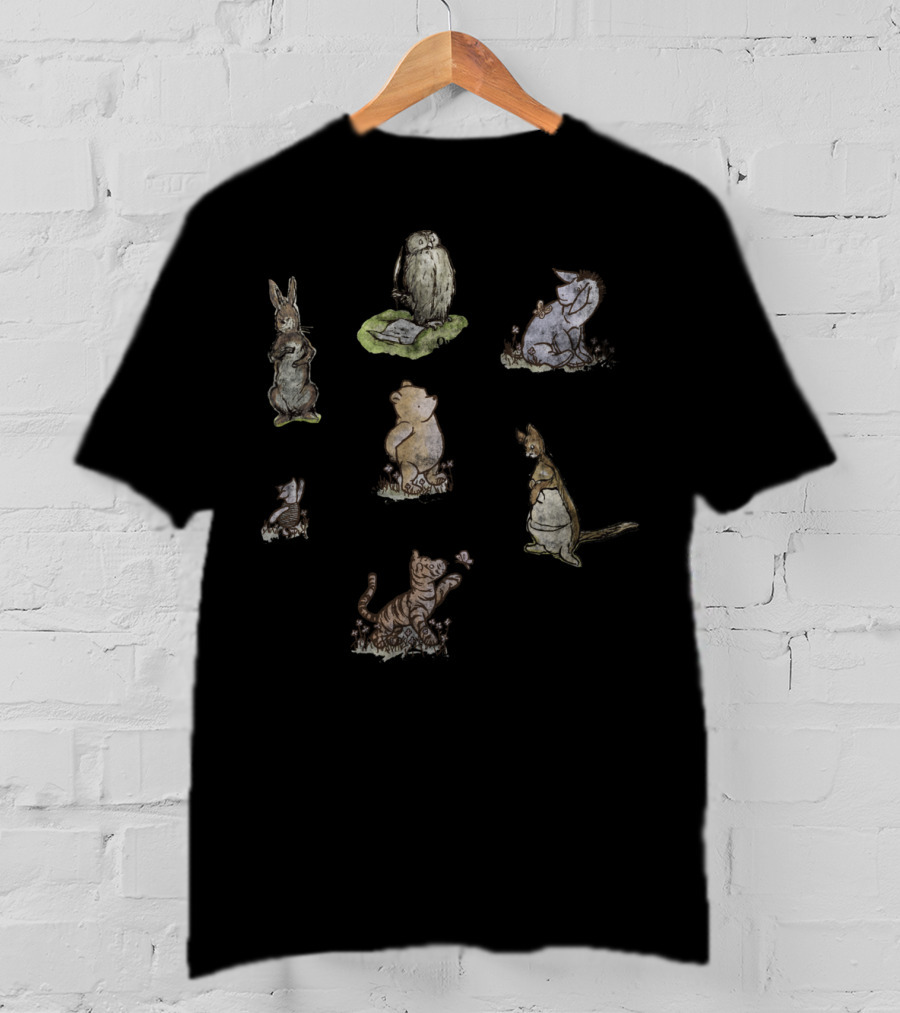 Disney Winnie The Pooh Piglet Tigger Eeyore Kanga Rabbit Classic Group Shot T-Shirt