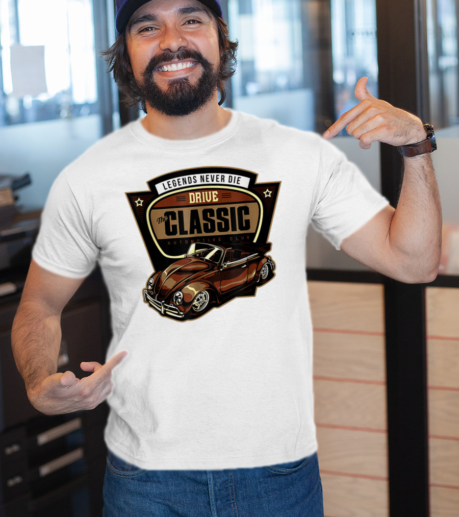 Drive Legends Never Die The Classic Automotive Club T-Shirt