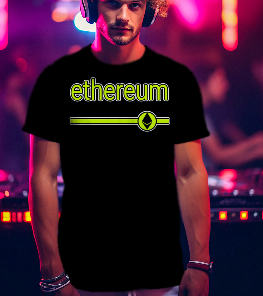 Ethereum Stripe Vintage Classic Eth Symbol Retro T-Shirt