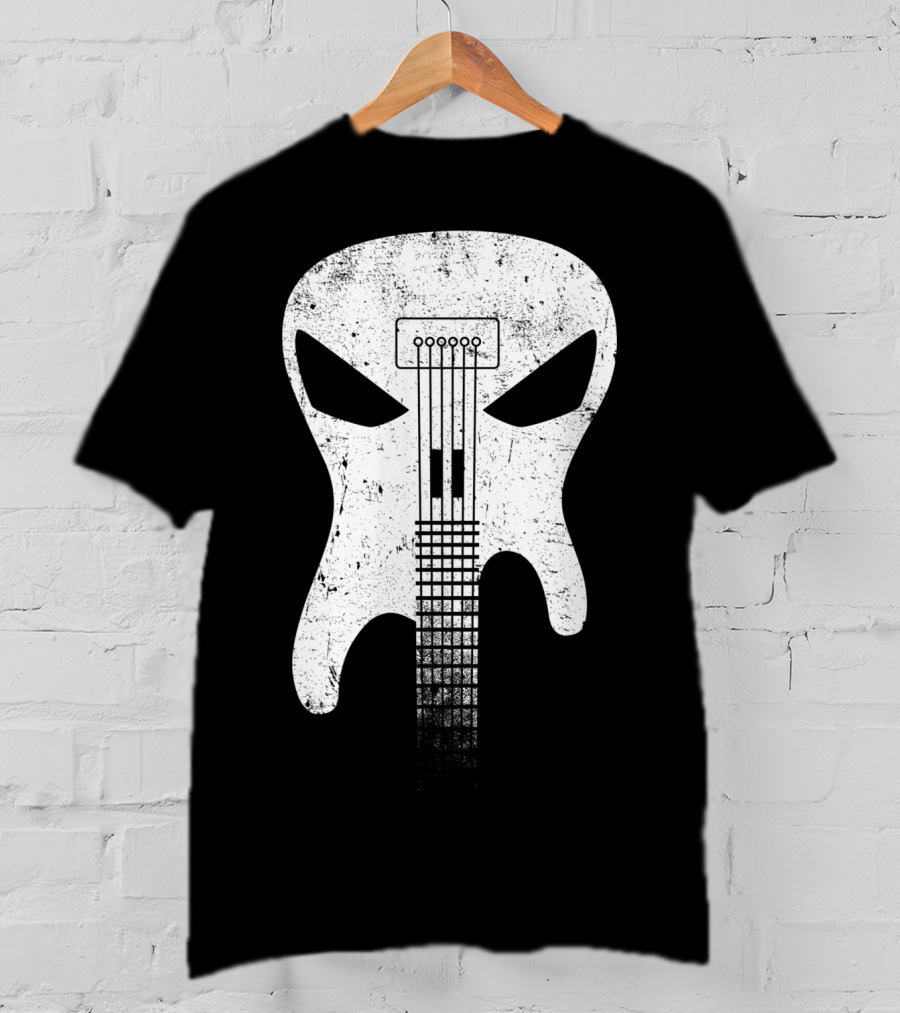 Guitar Skull Monster Classic Rock Music T-Shirt
