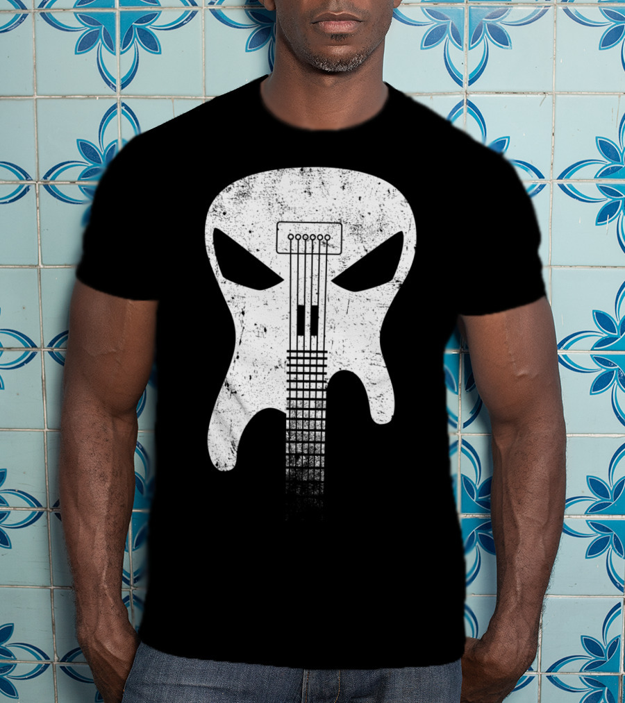 Guitar Skull Monster Classic Rock Music T-Shirt