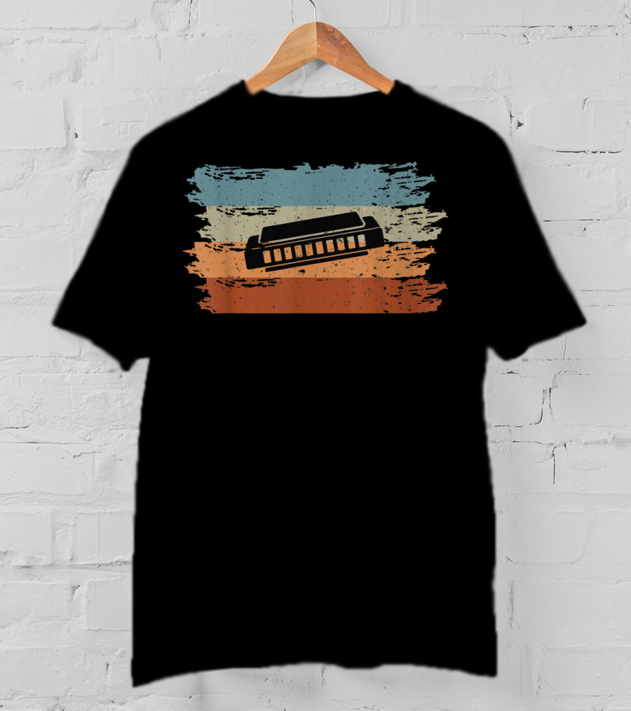 Harmonica Classic Vintage Retro Stripes T-Shirt