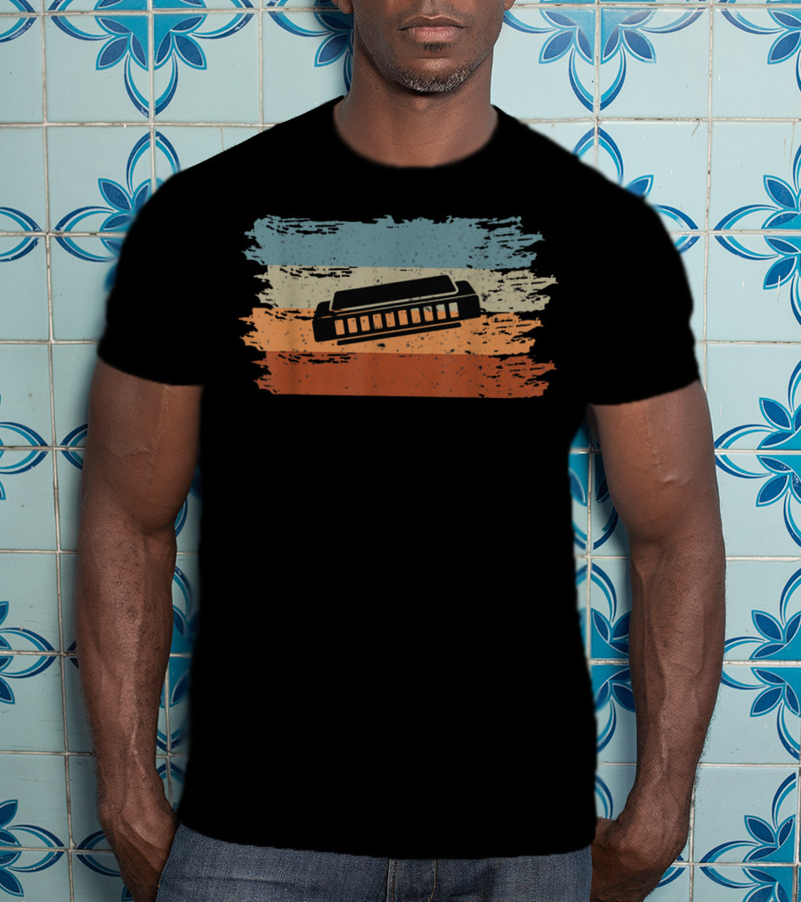 Harmonica Classic Vintage Retro Stripes T-Shirt