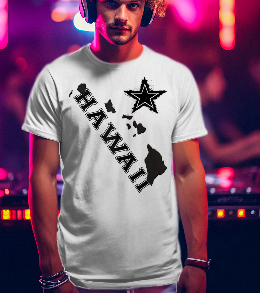 Hawaii Maps Classic Vintage Star Flair T-Shirt