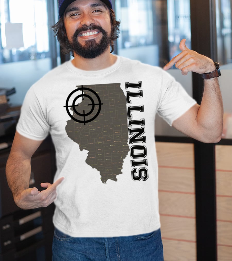 Illinois Maps Vintage Target Classic Fun T-Shirt