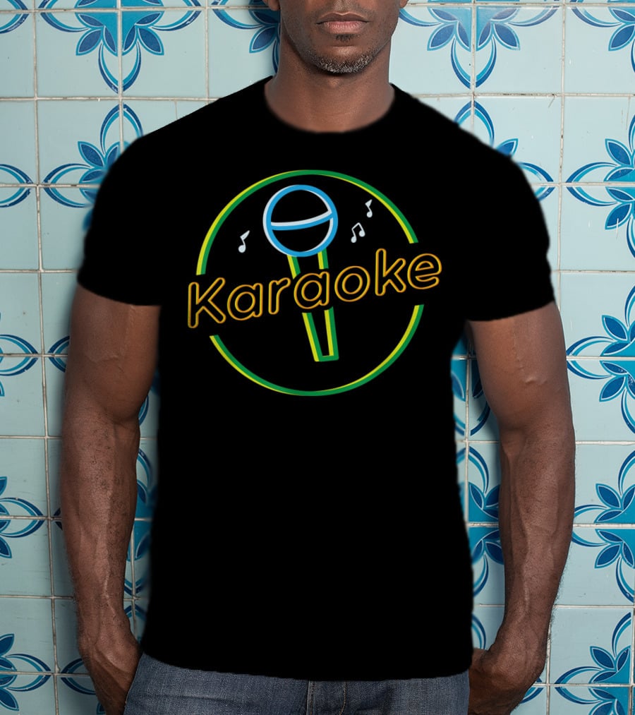 Karaoke Night Classics Microphone Music Retro Singing T-Shirt